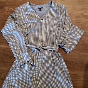 White and Grey knee length dress